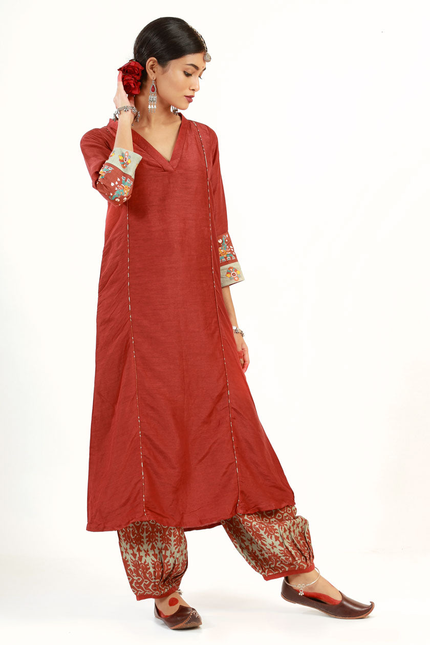 MAROON LAKSHMI SET + ISHWARI DUPATTA (set of 3 )