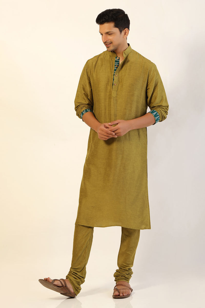 Sage green set of - 3 ( kurta + churidar + jacket )