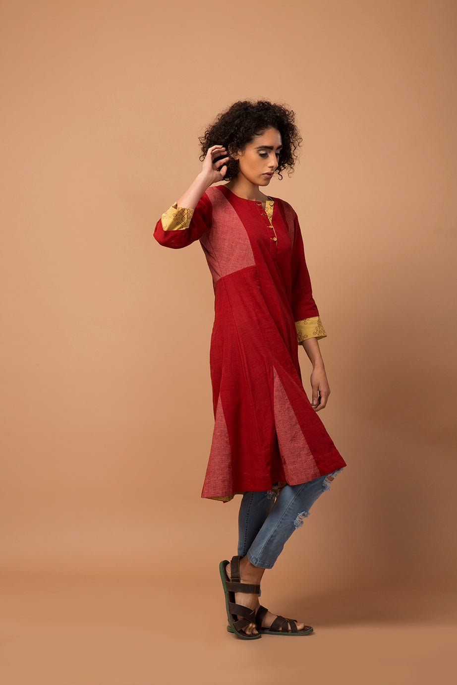 Maroon stripe kurta/dress
