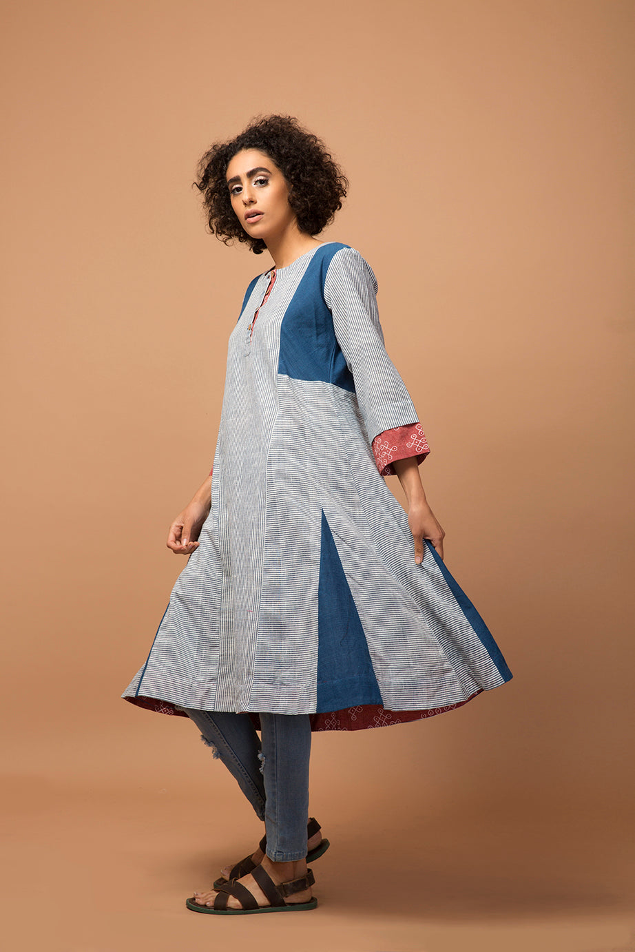 Indigo stripe kurta/dress