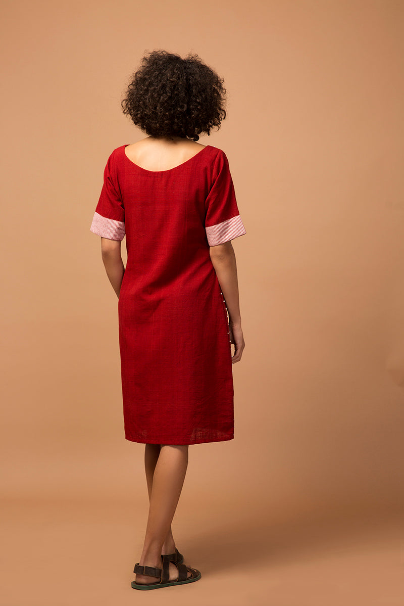 Maroon french knot dress
