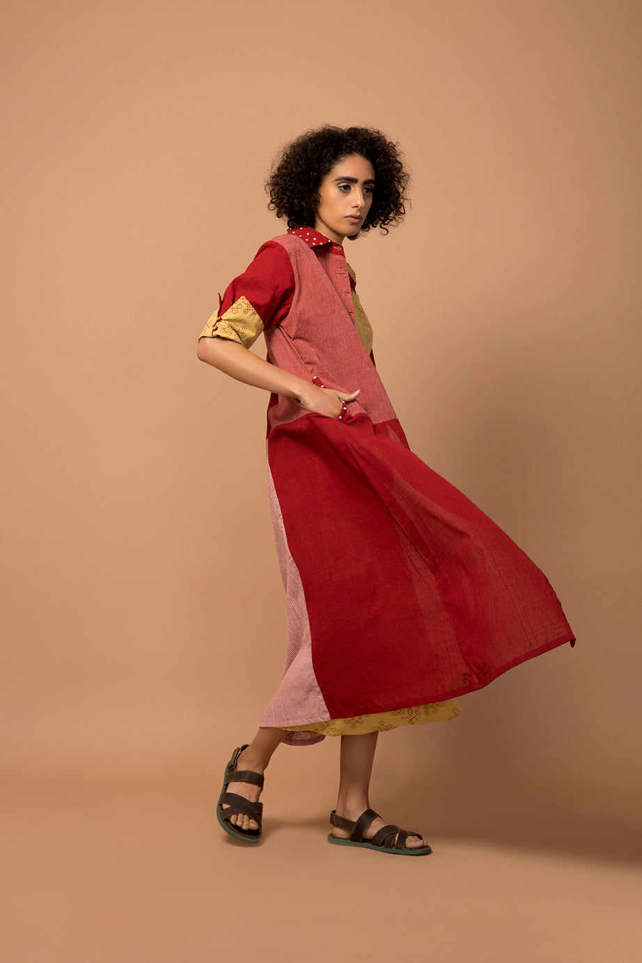 Red patch dress/jacket