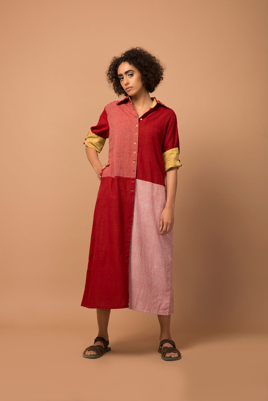 Red patch dress/jacket