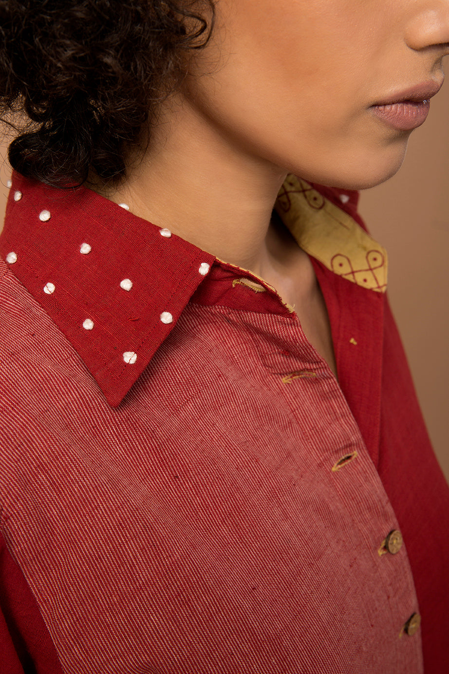 Red patch dress/jacket