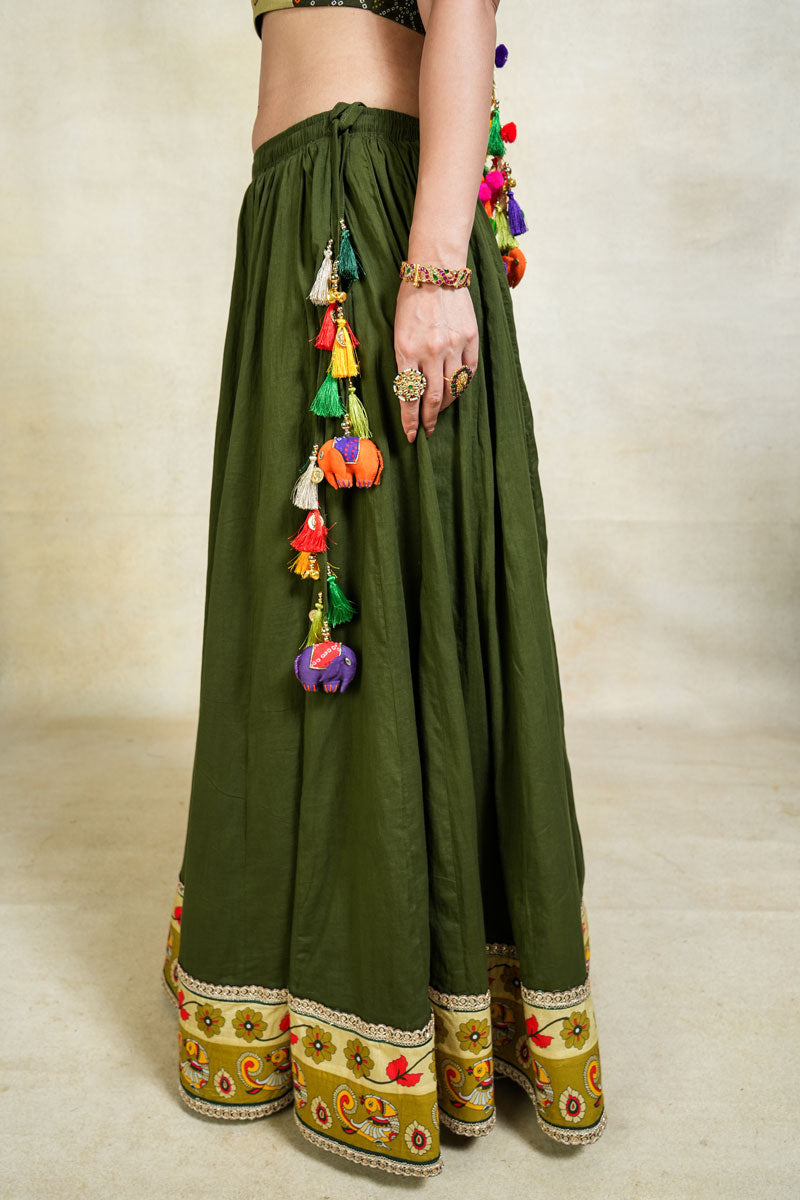 Anugraha green lehenga set (SET OF 3)