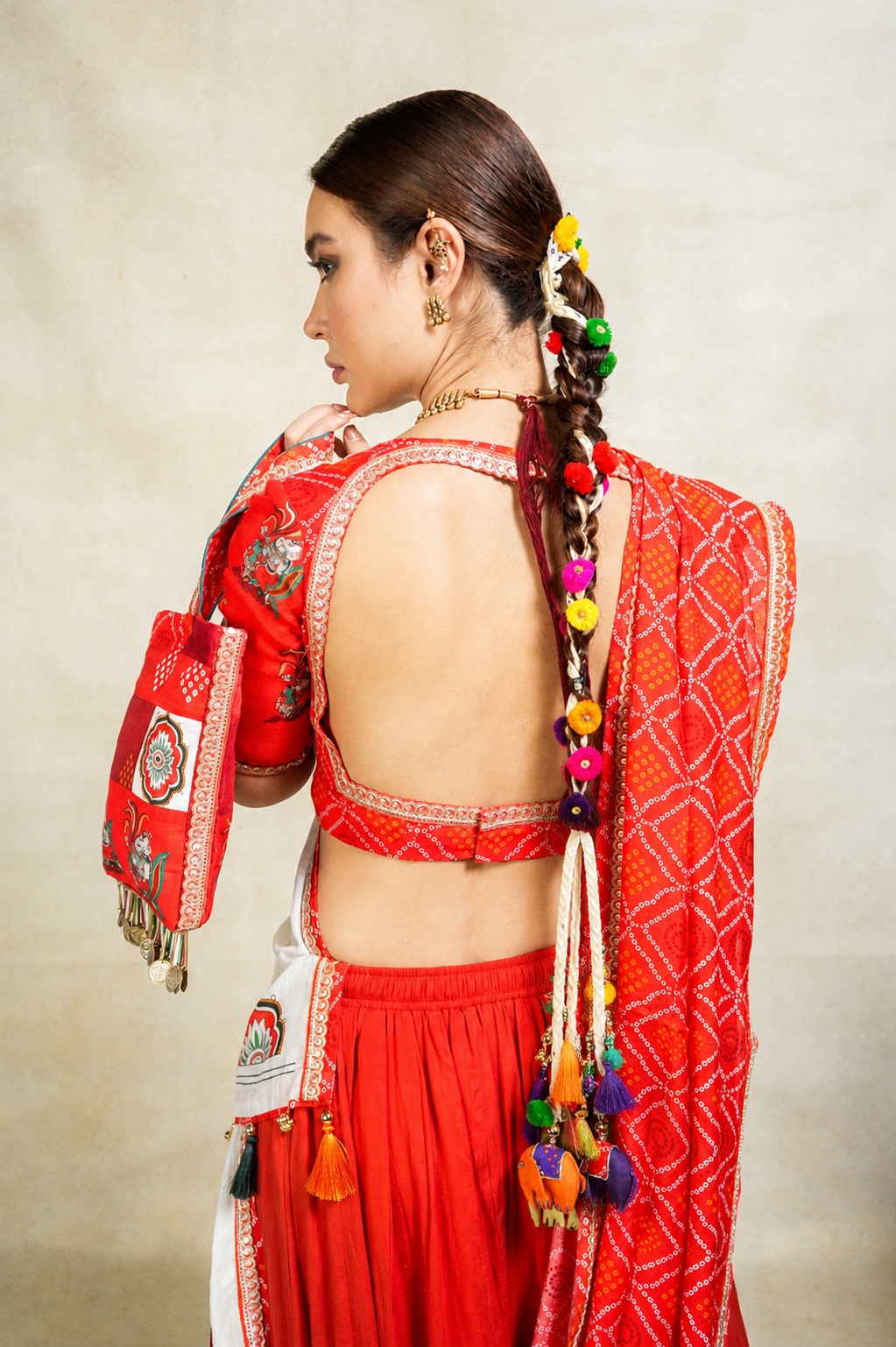 Pom Pom with elephant tassel hair parandi