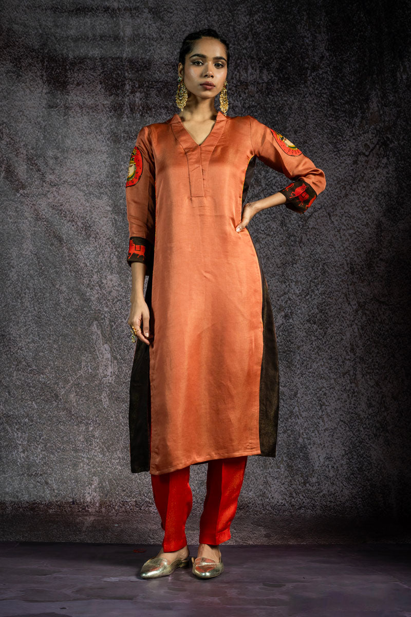 GOVARDHAN METALLIC SUNSET  KURTA + SALWAR + DUPATTA (SET OF 3)