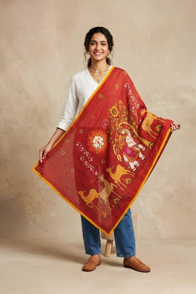 Vana Mriga rust unisex stole