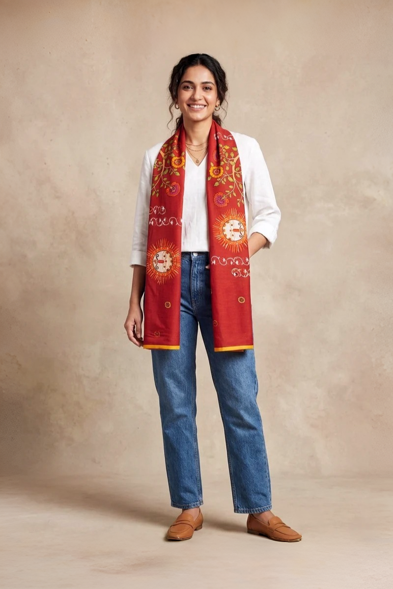 Vana Mriga rust unisex stole