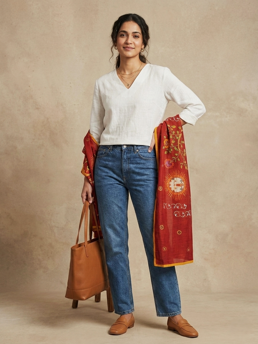 Vana Mriga rust unisex stole