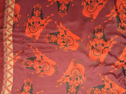 Saraswati and stripe silk saree