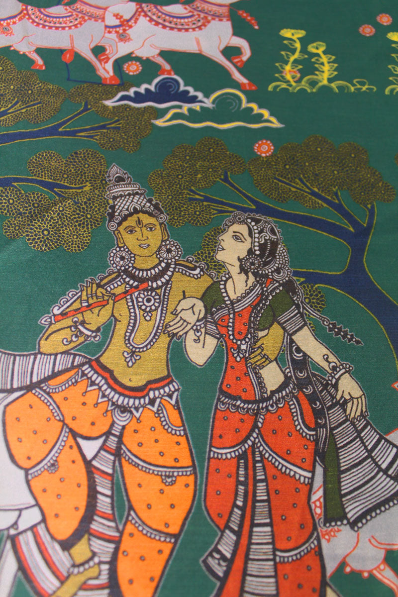 Radha Krishna Cow Fabric