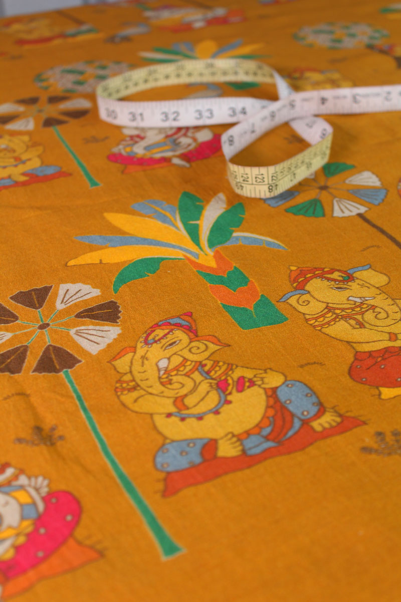 Ganesh playing music fabric