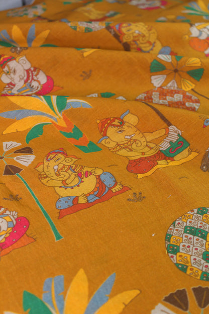 Ganesh playing music fabric