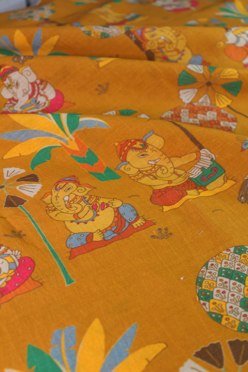 Ganesh playing music fabric
