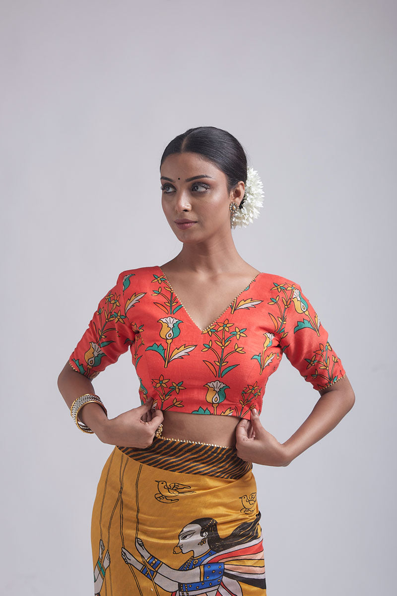 Jhoola Ochre Saree