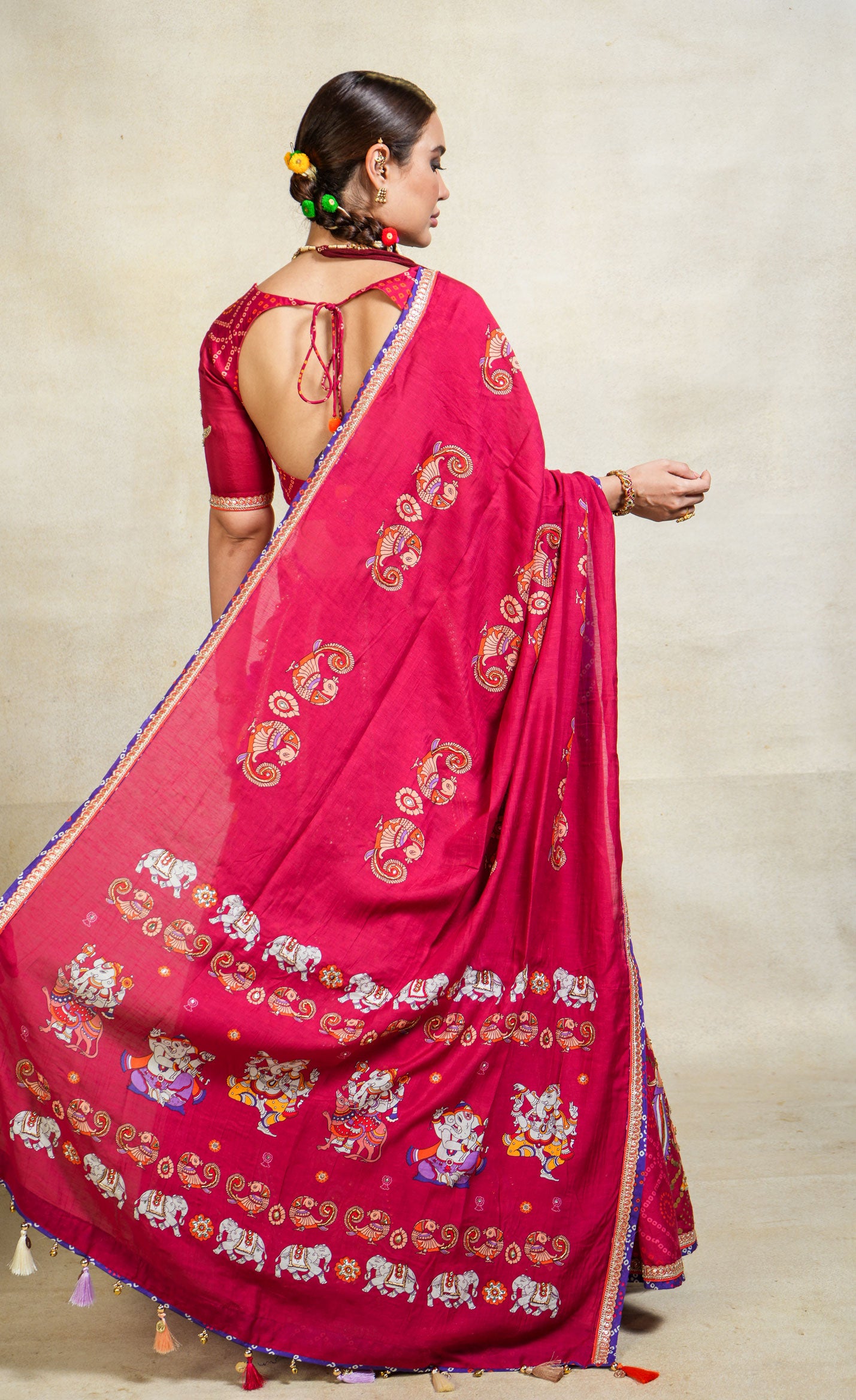 Anugraha magenta lehenga set (SET OF 3)