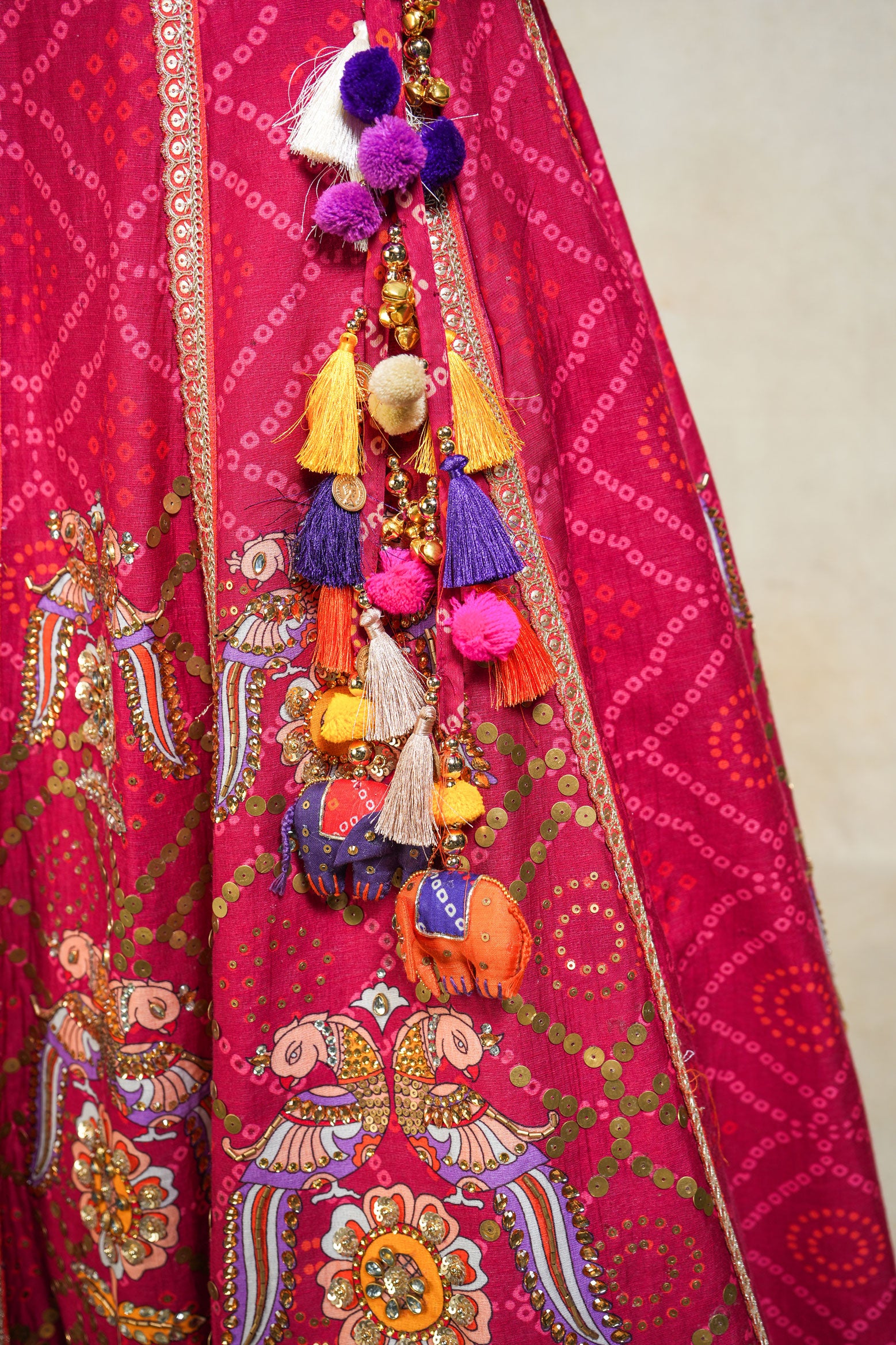 Anugraha magenta lehenga set (SET OF 3)