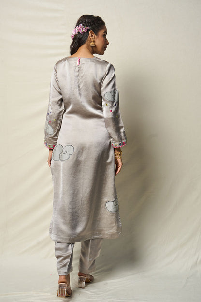 MEGHDOOT GREY KURTA + SALWAR (SET OF 2)