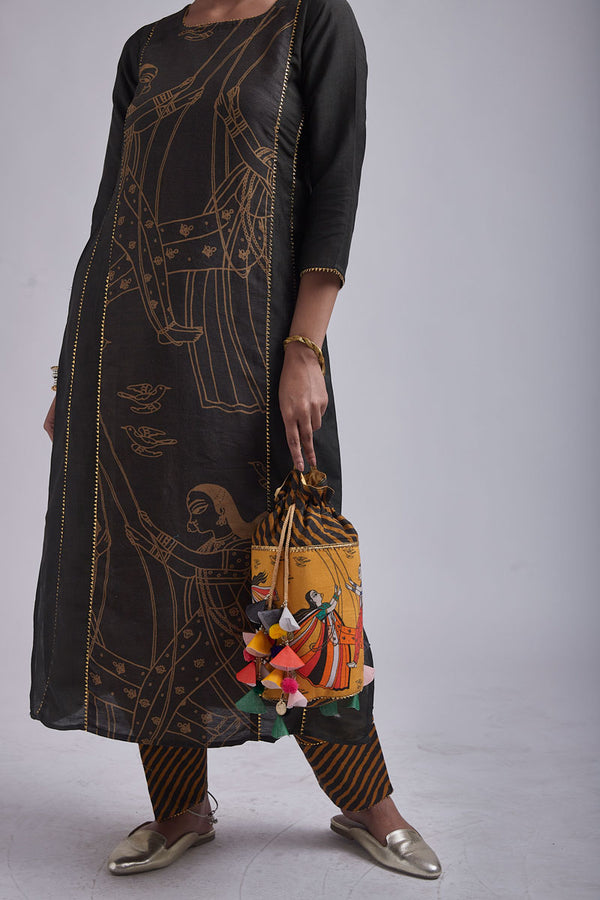Ochre Jhoola potli bag