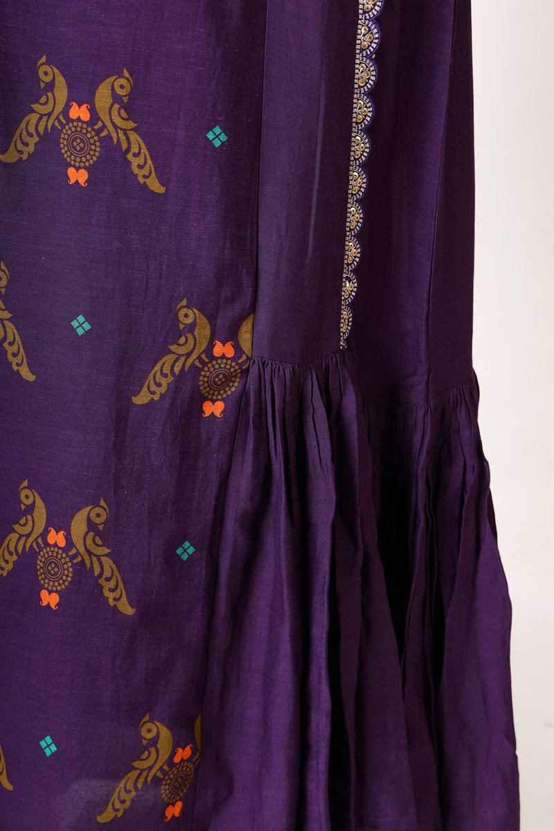 PRATEETI PLEATED PURPLE DRESS