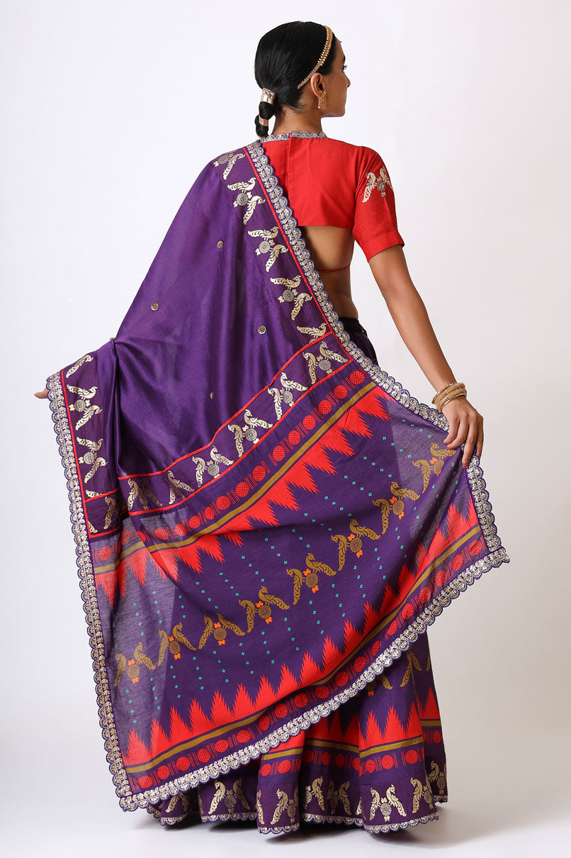 PRATEETI PURPLE EMBROIDERED DUPATTA