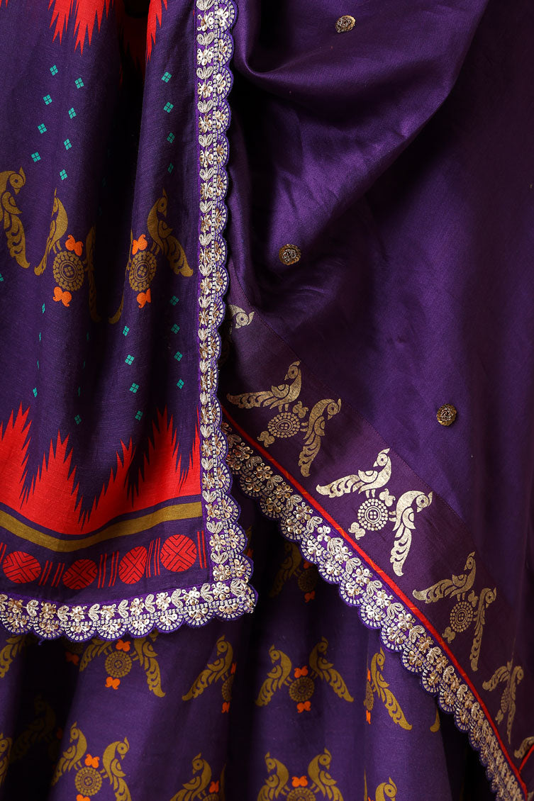 PRATEETI PURPLE EMBROIDERED DUPATTA