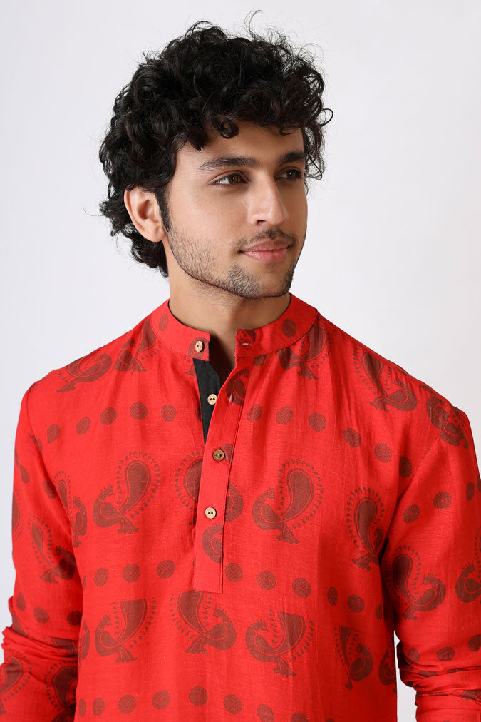 PREM RED KURTA