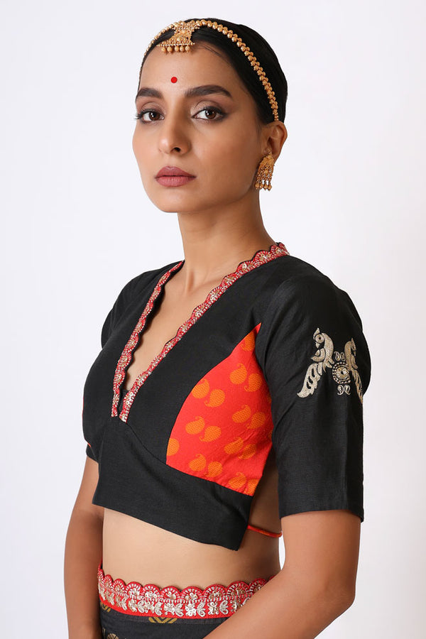 SANGHARSH MAYIL EMBROIDERED SAREE