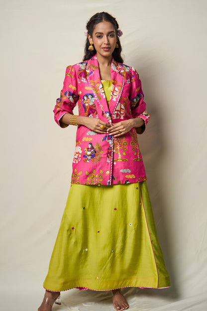 SUKH VANA PINK JACKET + DRESS (SET OF 2)