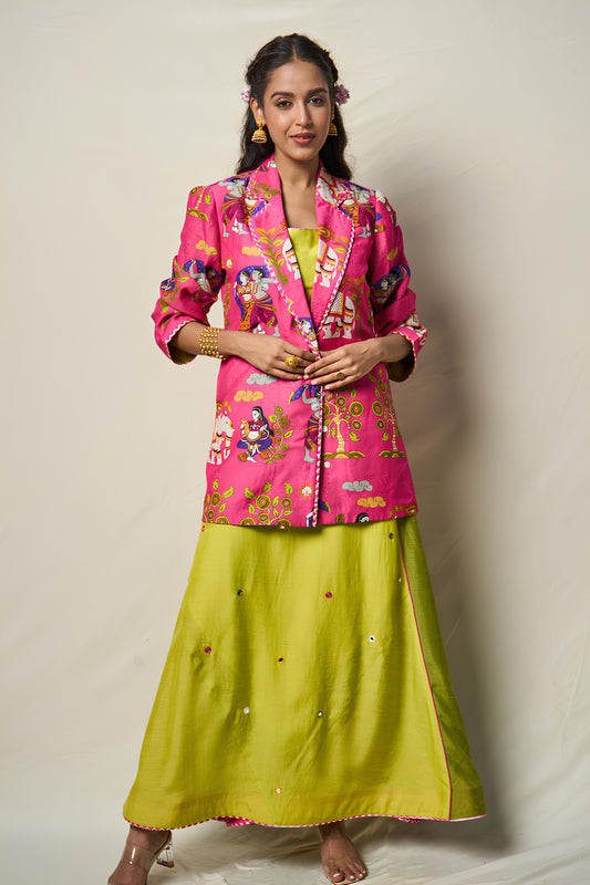 SUKH VANA PINK JACKET + DRESS (SET OF 2)