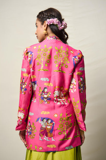 SUKH VANA PINK JACKET + DRESS (SET OF 2)