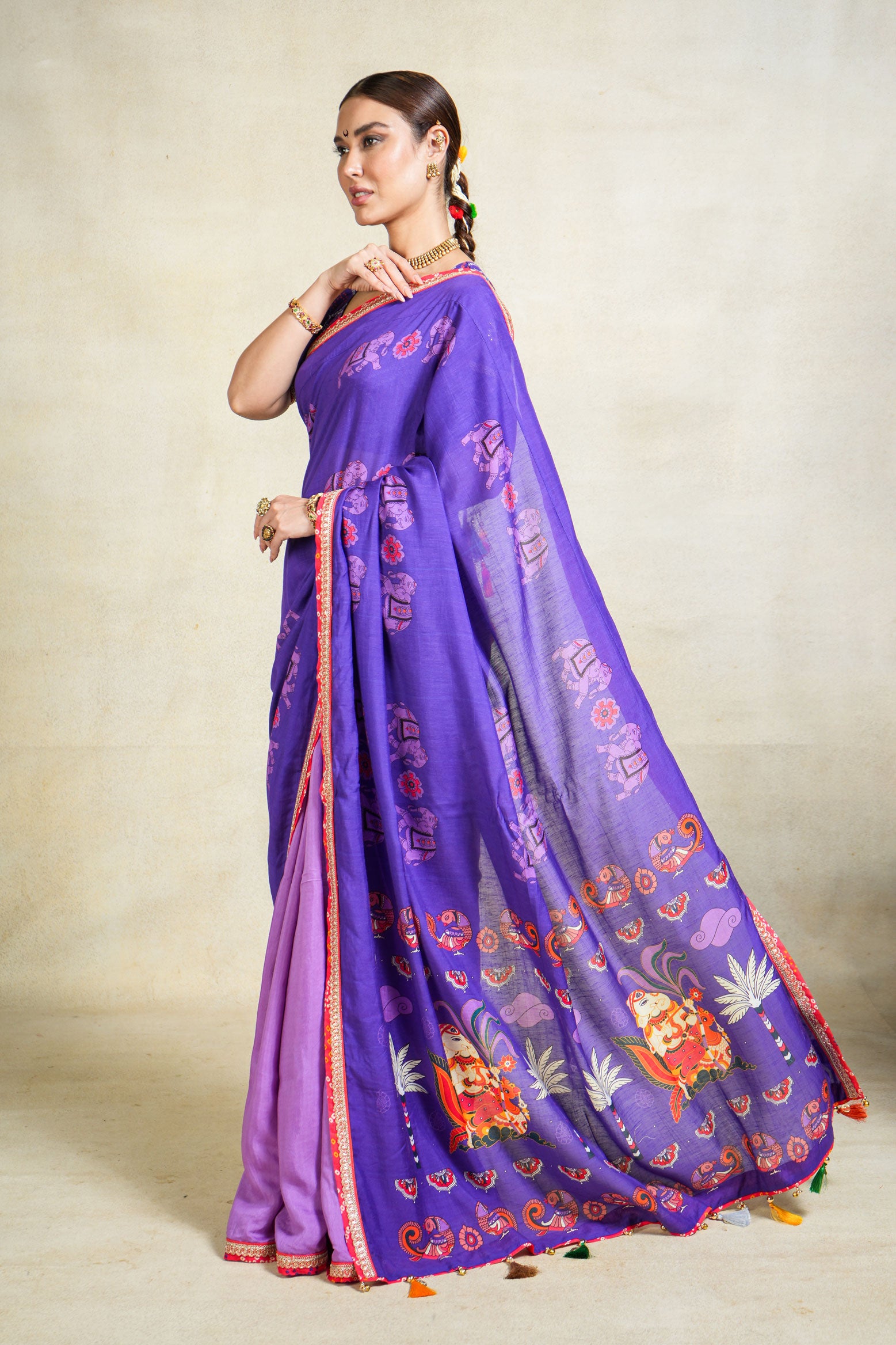 SUMUKH PURPLE SAREE