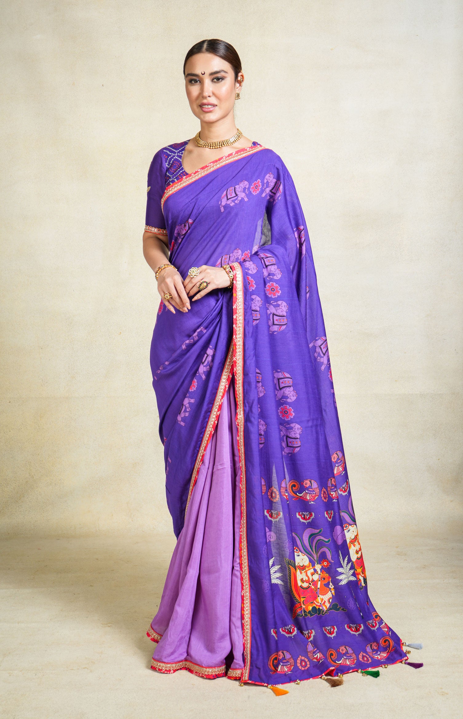 SUMUKH PURPLE SAREE