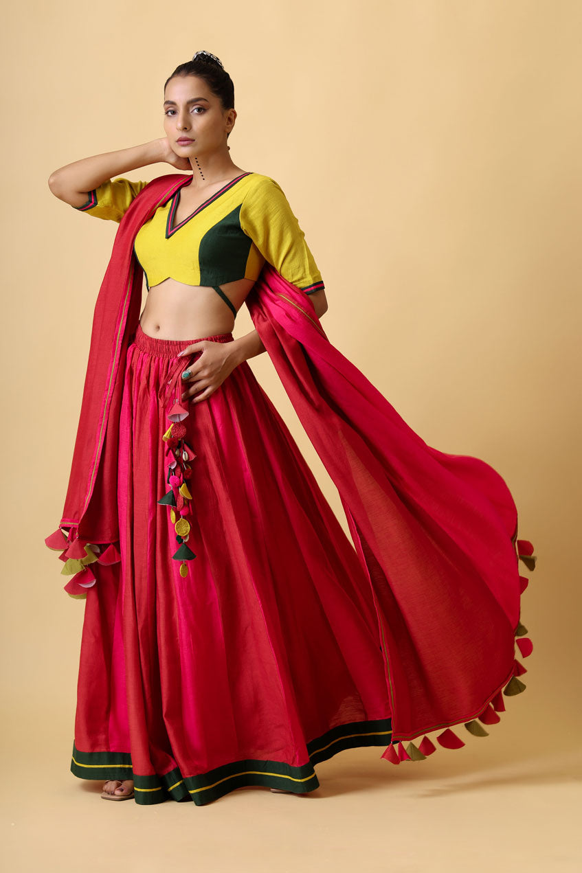 KSHITI TERRACOTTA LEHENGA (set of 3)