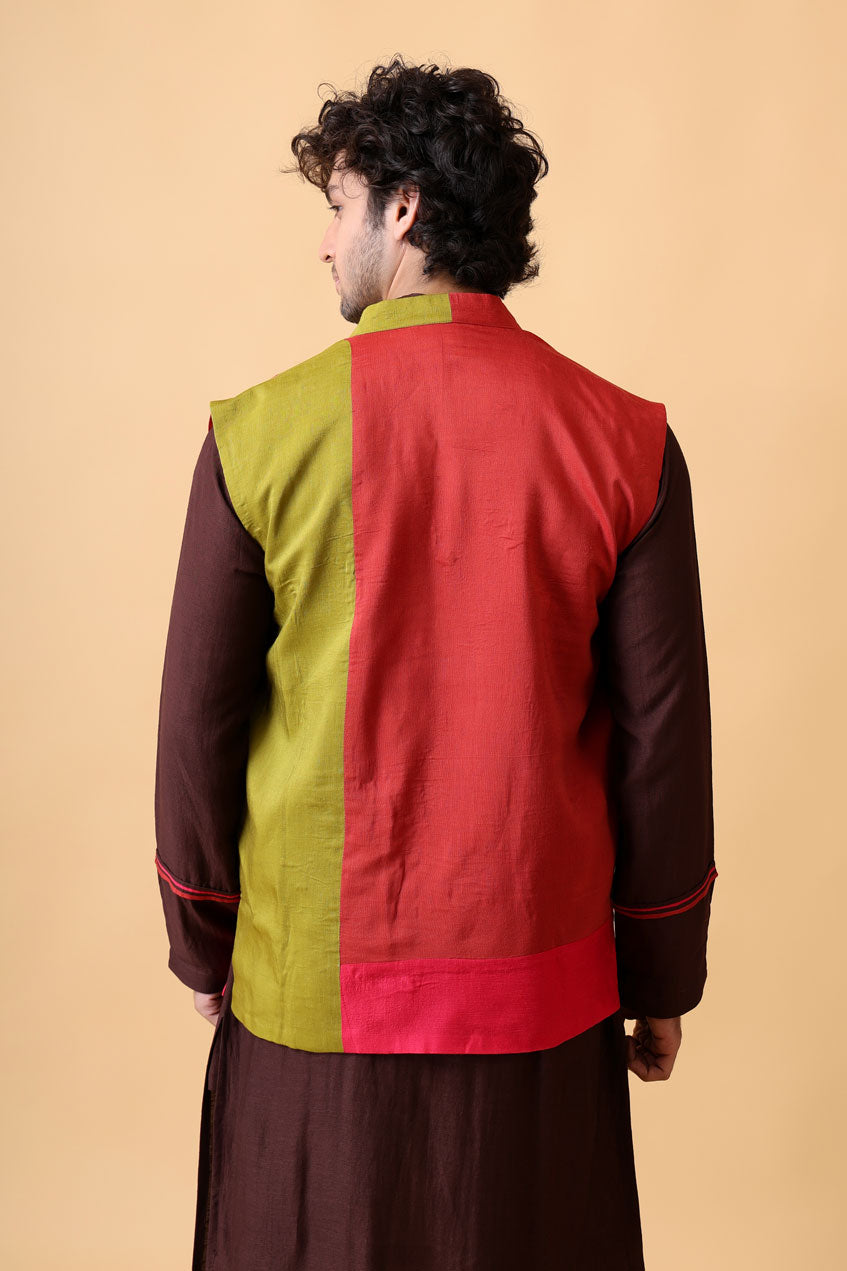 VARSHA CHESTNUT SET OF 3 ( kurta + churidar + jacket )