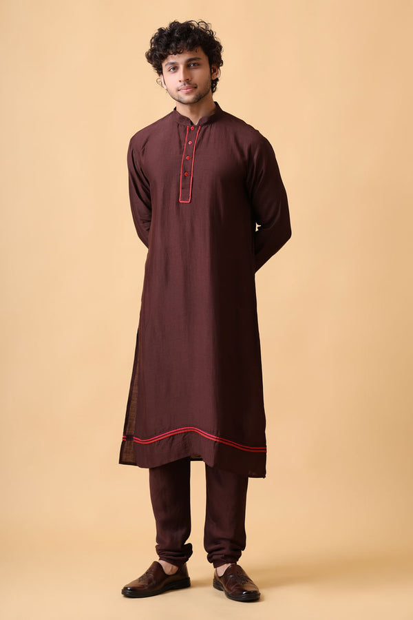 VARSHA CHESTNUT SET OF 3 ( kurta + churidar + jacket )