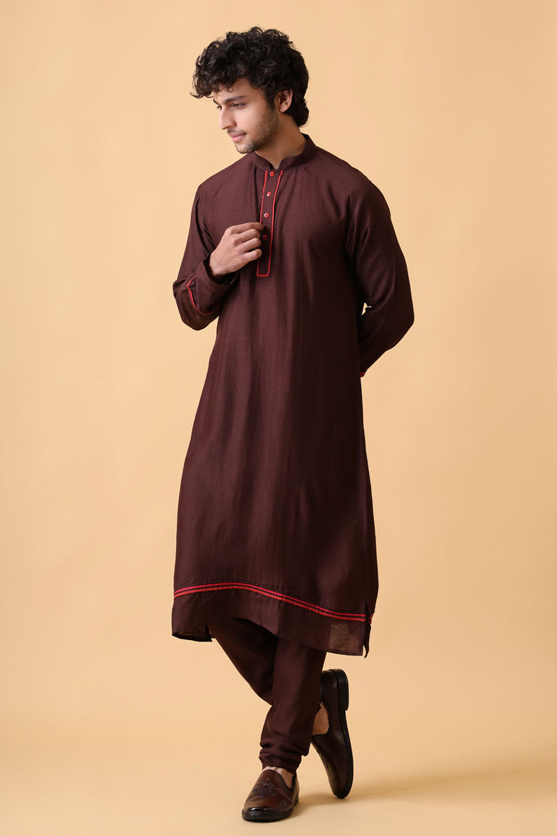 VARSHA CHESTNUT SET OF 3 ( kurta + churidar + jacket )