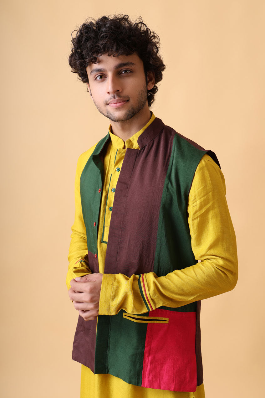 VARSHA LEMON  SET OF 3 ( kurta + churidar + jacket ) (Copy)