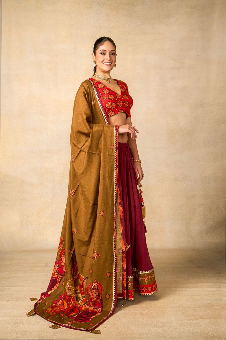Sita Ram Anant olive dupatta