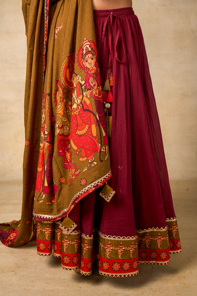 Sita Ram Anant olive dupatta