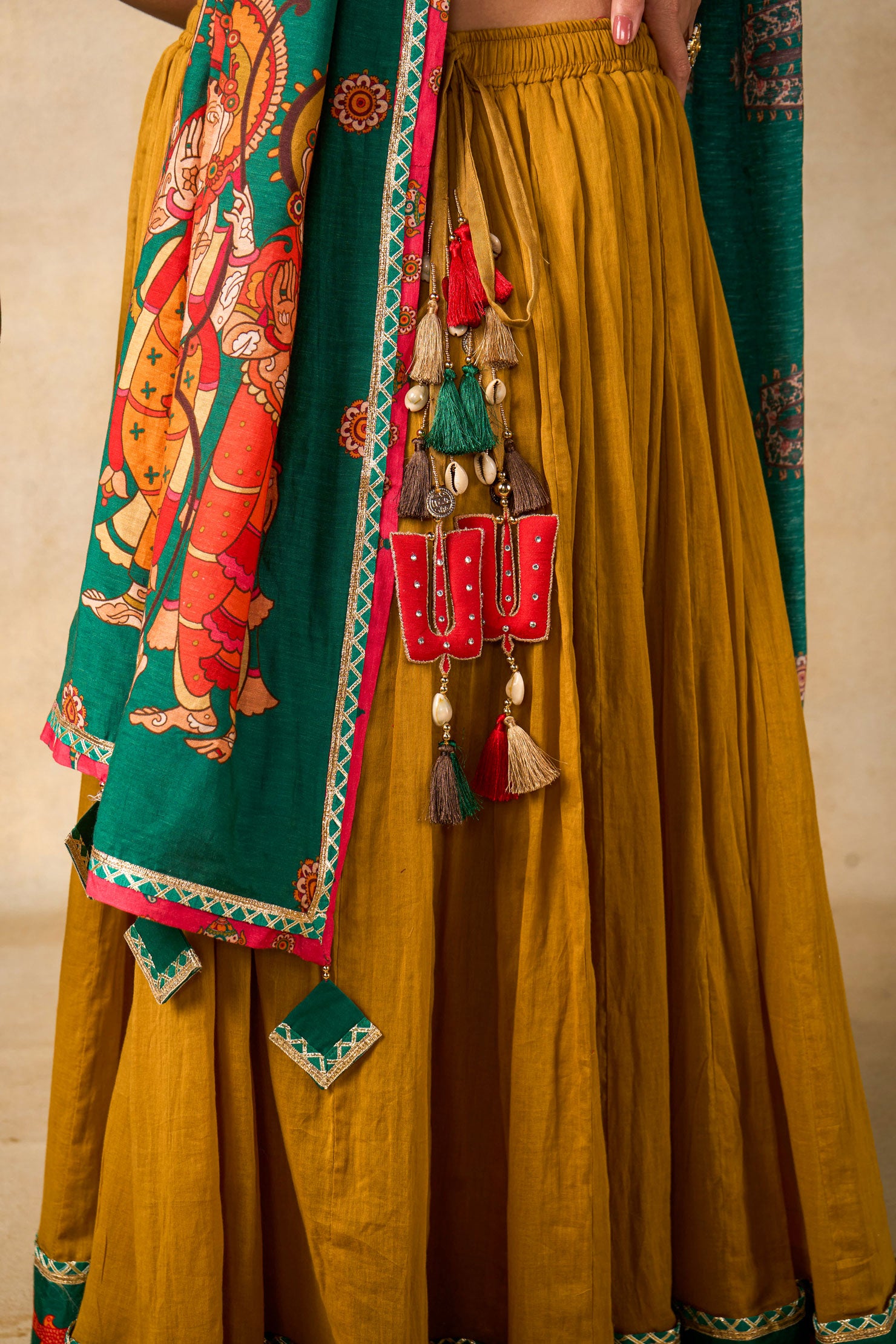 Ram Charit olive Lehenga set (SET OF 3)