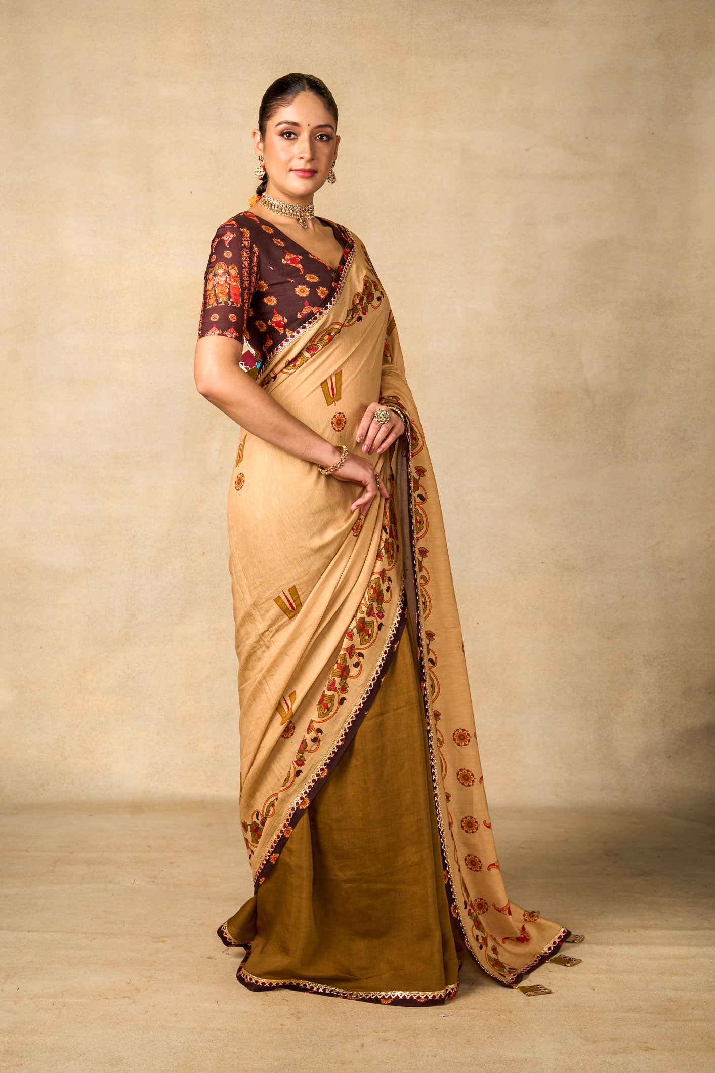 Sita Vanam cream Saree