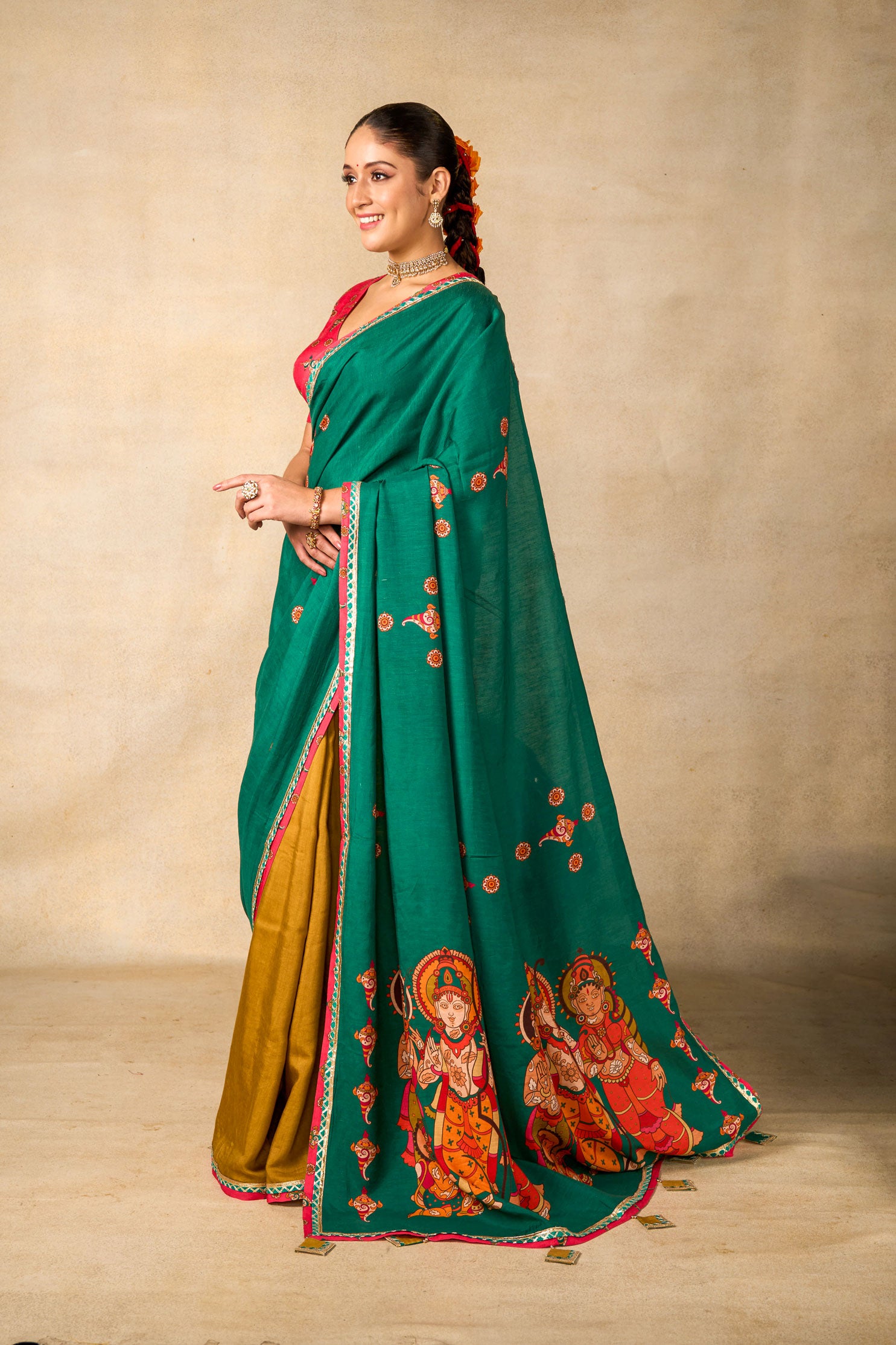 Sita Vanam teal Saree