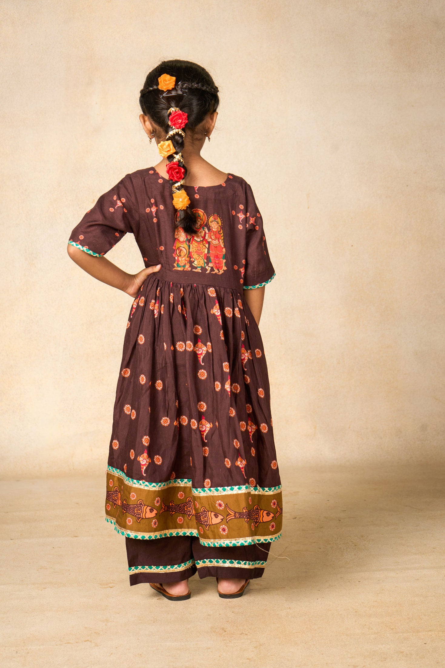 Sita coffee kurta palazzo set (set of 2)