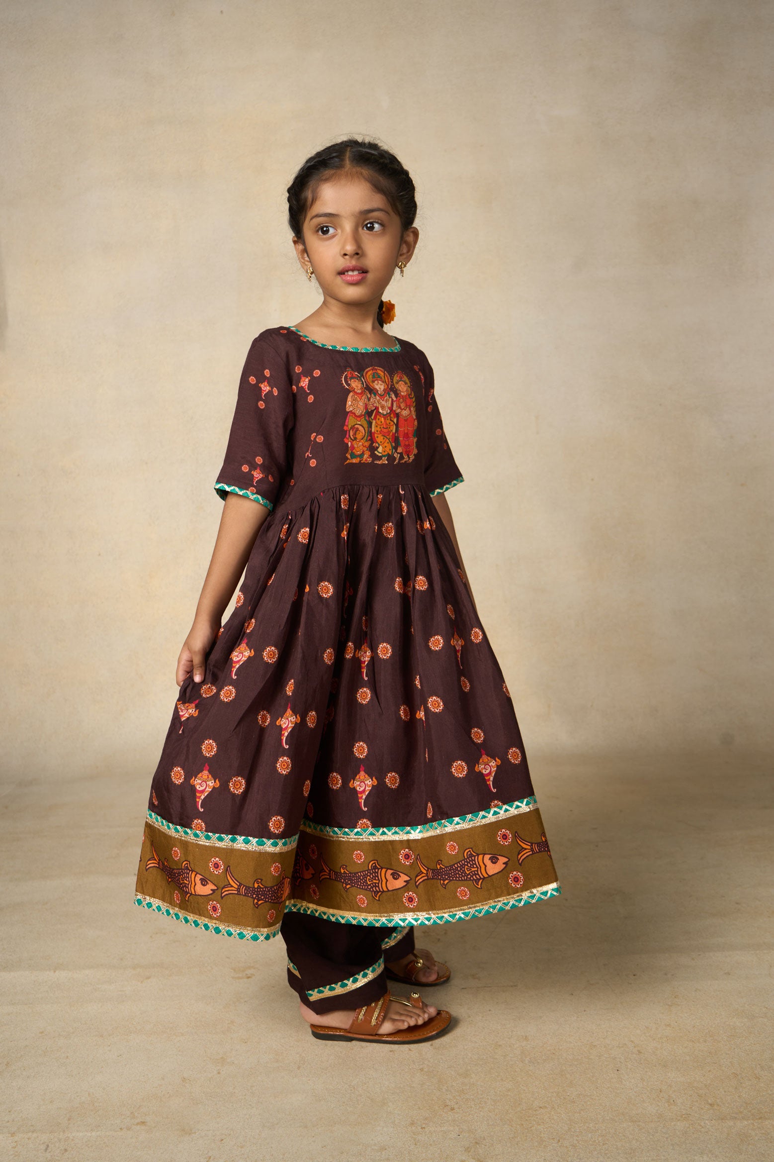 Sita coffee kurta palazzo set (set of 2)