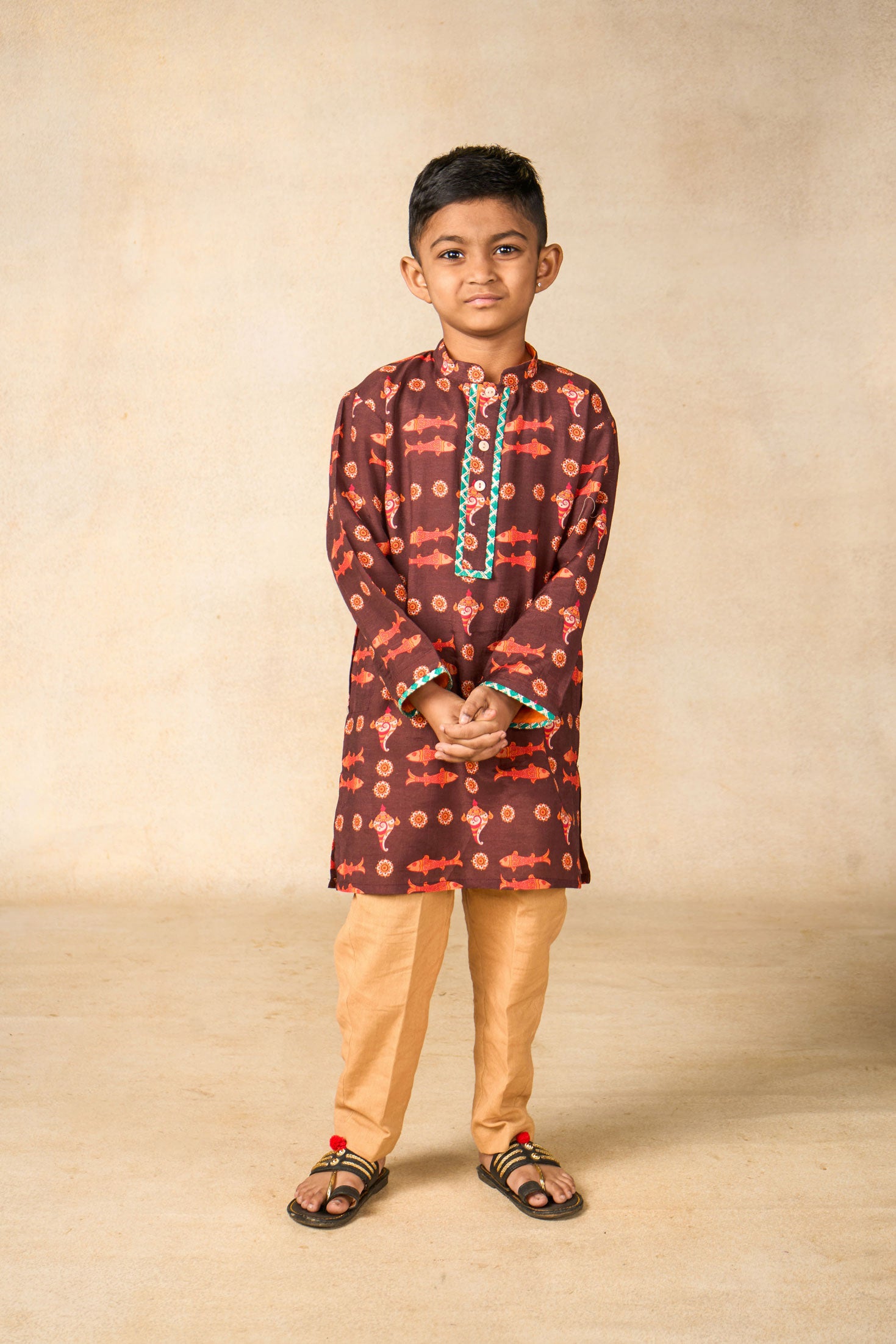 Matsya Mudra coffee kurta + pant