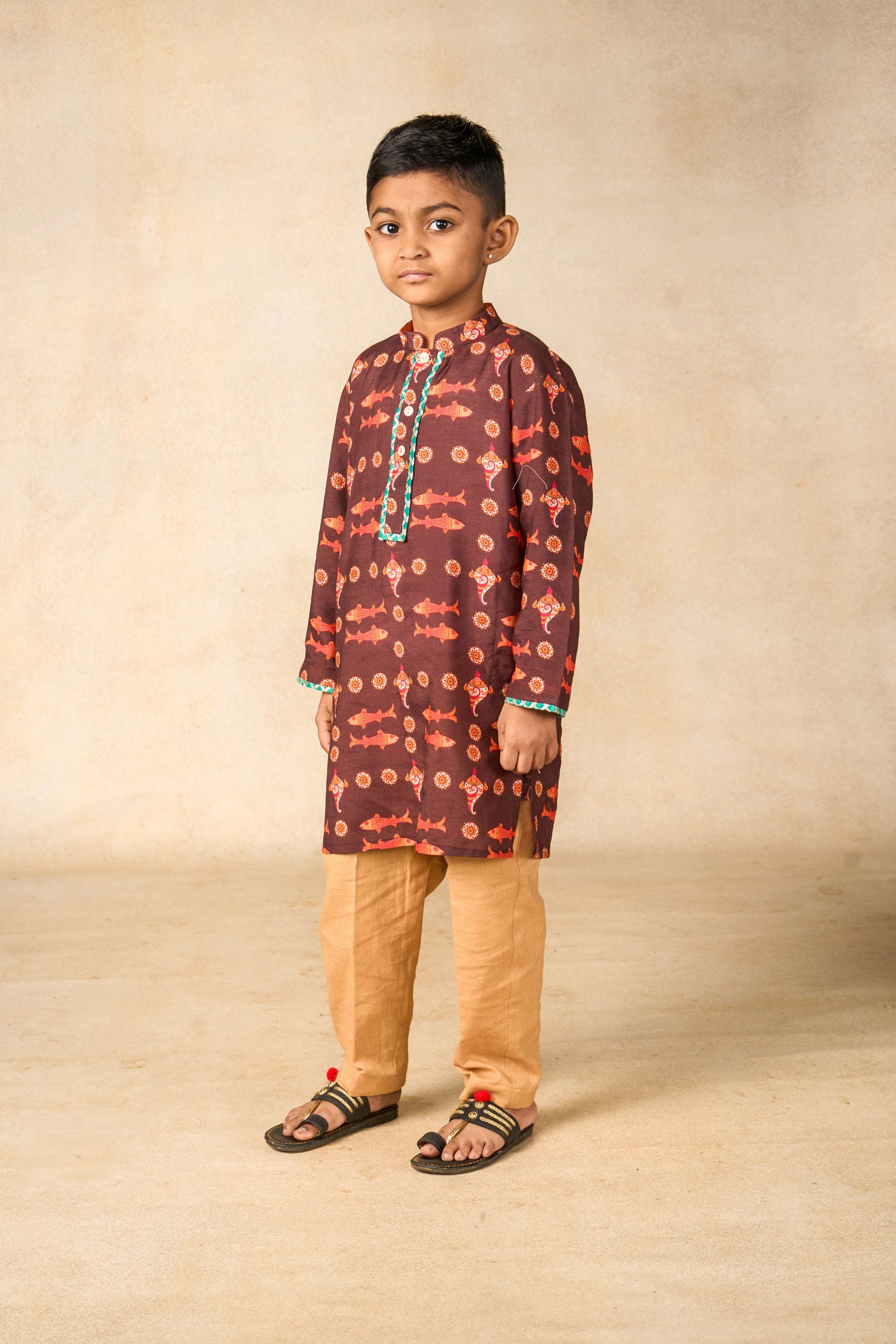 Matsya Mudra coffee kurta + pant