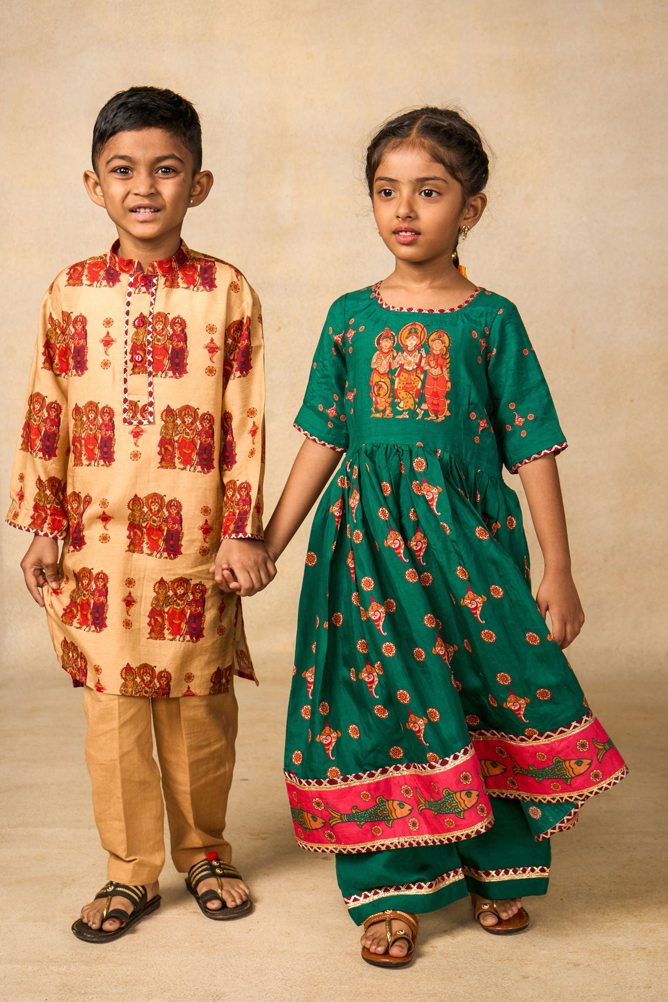 Matsya Mudra Cream kurta + pant