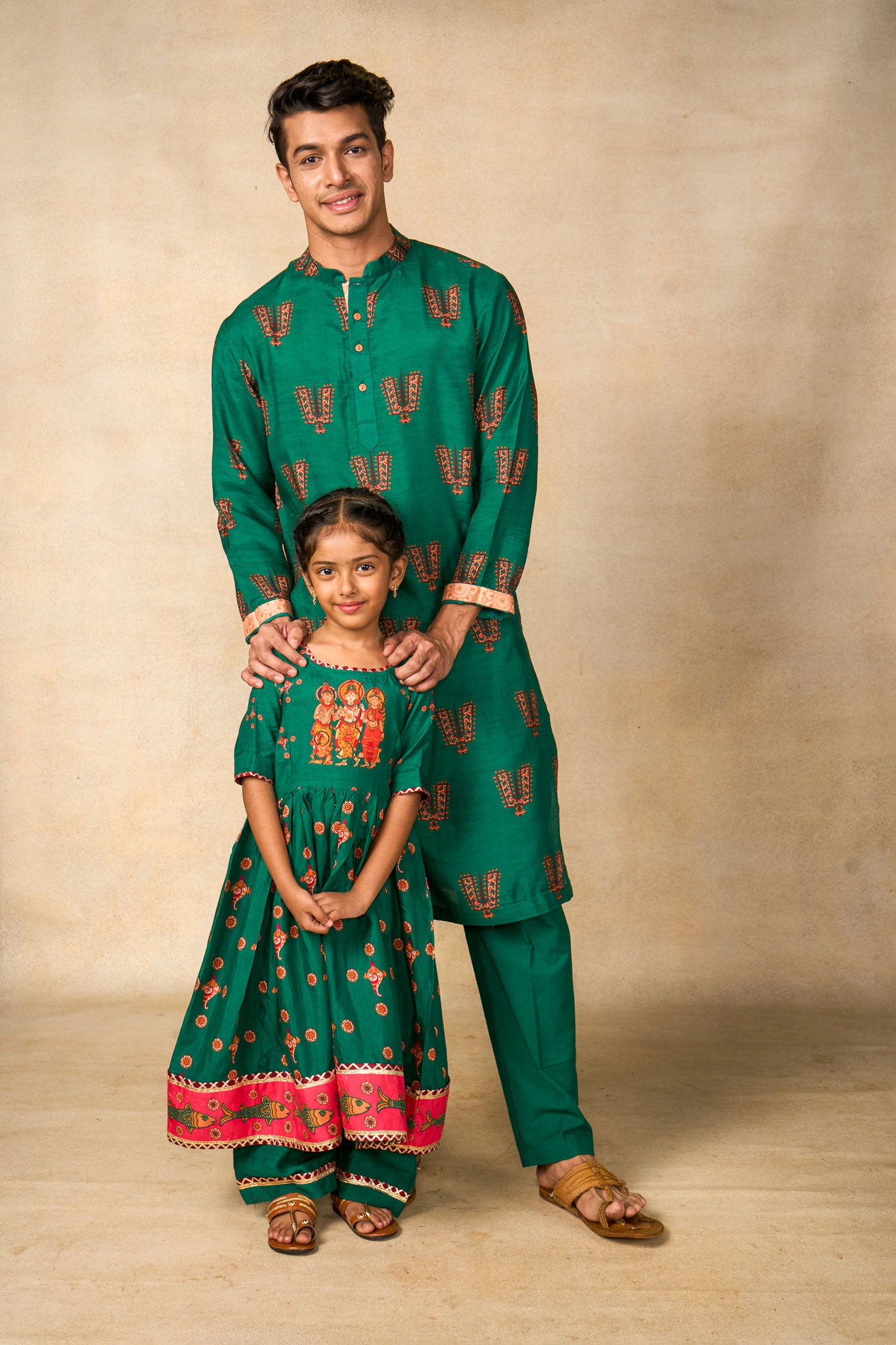 Sita emerald  kurta palazzo set (set of 2)